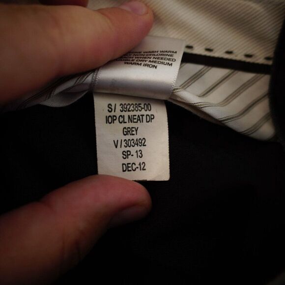 Banana Republic Gray Birdseye Polyester Flat Front Mid Rise Dress Pants 33/33 - Picture 7 of 7